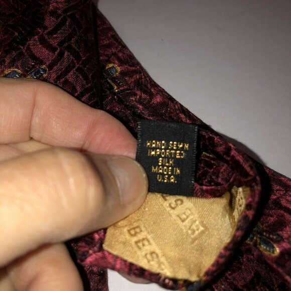 Lot of 2 Robert Talbott Best Of Class Blue Gold Wine 100% Silk Neck Ties USA - Picture 10 of 11